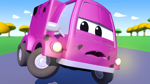 S01:E15 - Suzy El Pequeño Carro Rosa Queda Cubierta De Tinta Por Gary El Camion De Basura